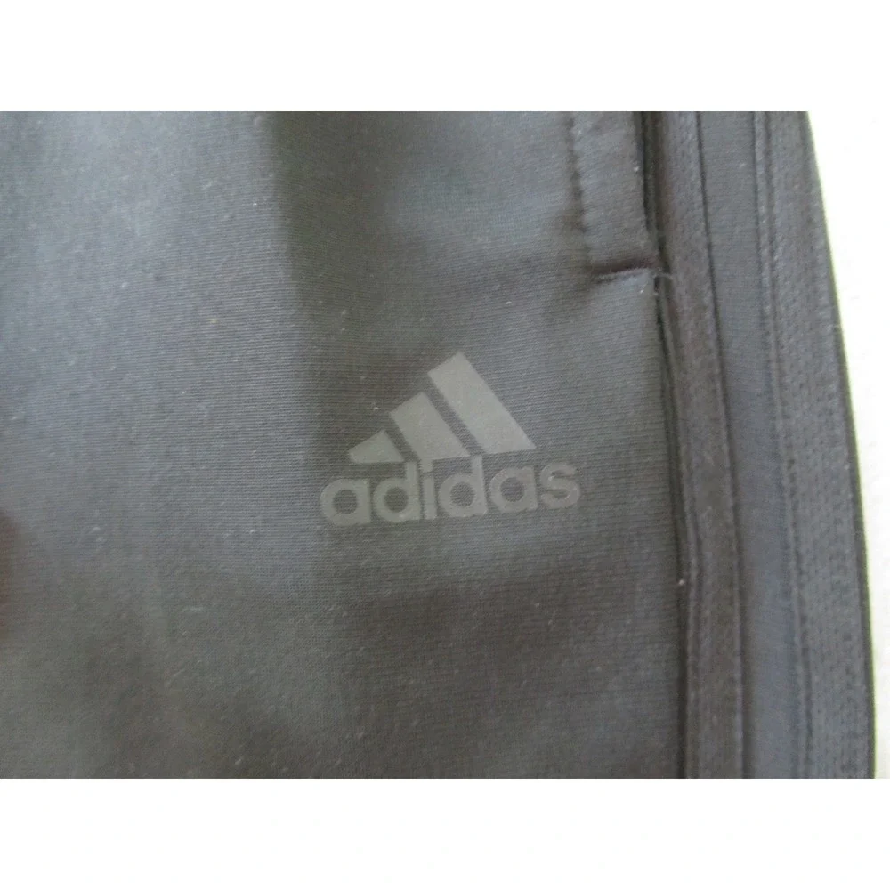 Adidas Mens XL Black Track Pants Joggers Tapered Leg Elastic Waist Drawstring